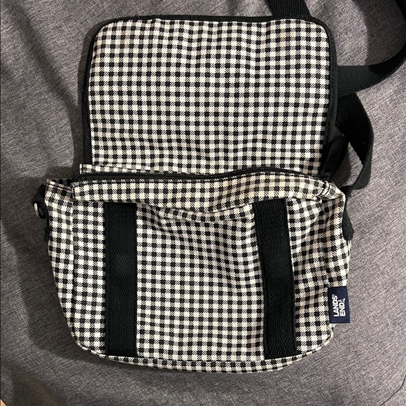 Lands' End Black and White Checkered Messenger Bag - Picture 3 of 9